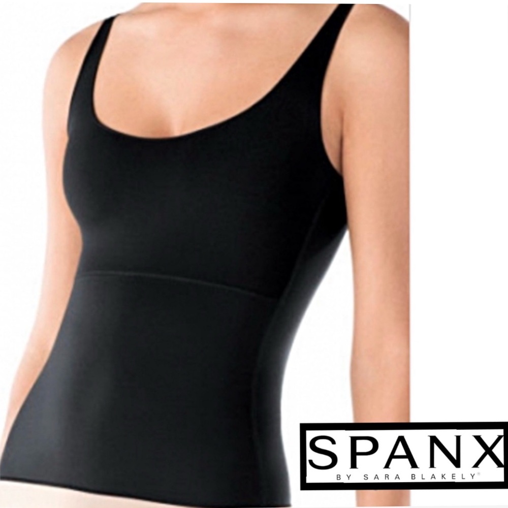 Spanx by Sara Blakely, Round Neckline Slimming Black Tank Top Shapewear